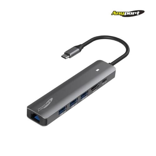 [Anyport] 애니포트 AP-TC61PUL (USB허브/6포트/멀티포트) ▶ [무전원/C타입] ◀