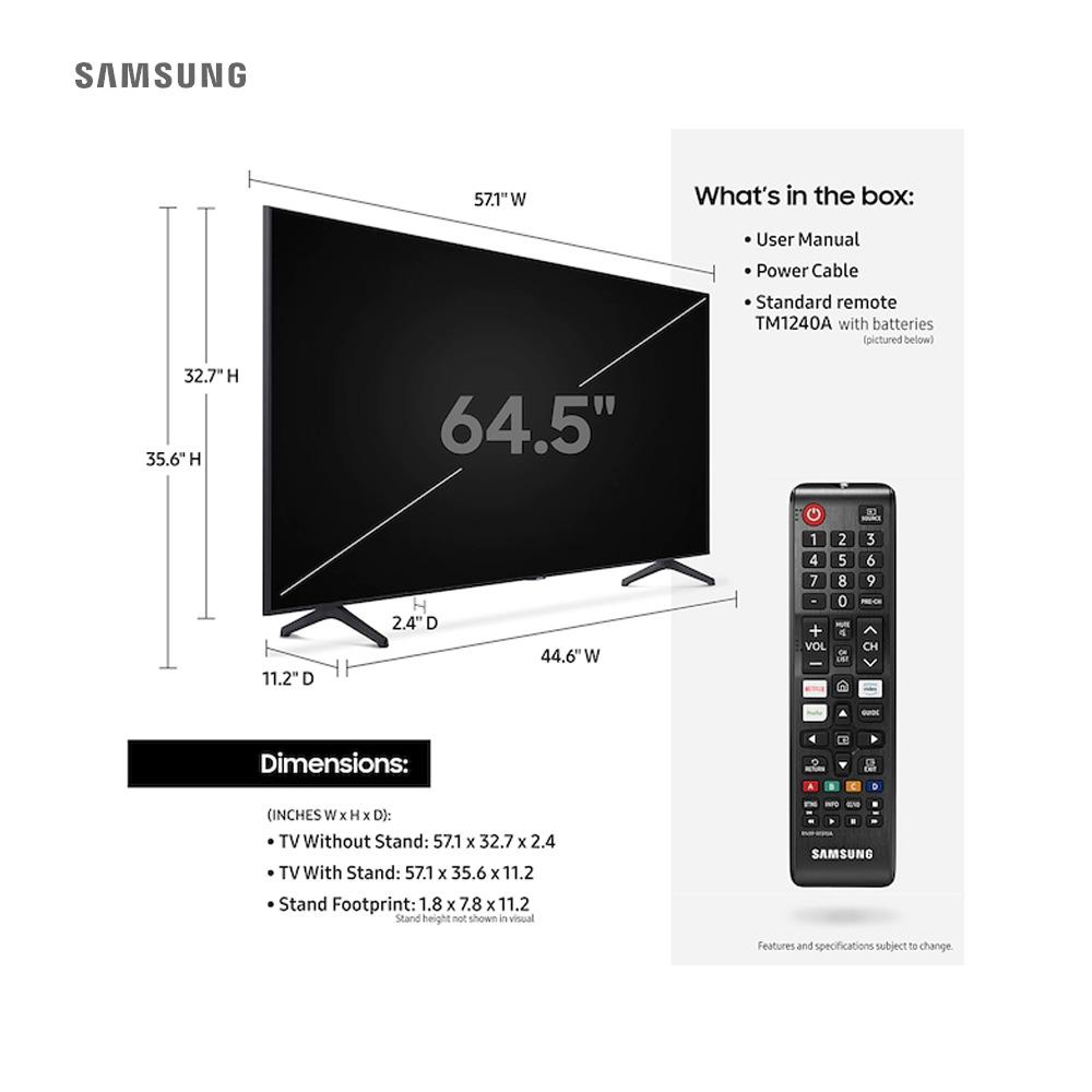 삼성 65인치 4K 크리스탈 UHD 스마트TV 65TU7000[W]