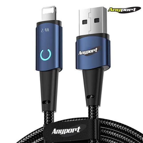 [Anyport] USB-A 2.0 to 8핀 12W 고속 충전케이블, AP-UTAM12W [1.2m]